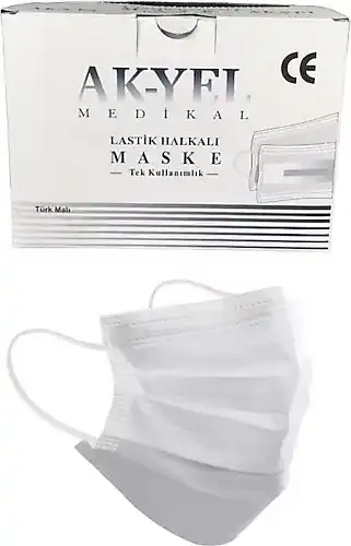 AK-YEL 3 KATLI, FİLTRELİ DENTAL MASKE