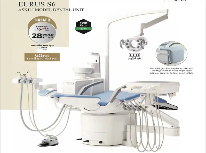 BELMONT EURUS S6 ASKILI DENTAL UNIT (* + HEDİYE EKİPMANLAR!)